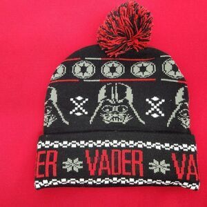 Star Wars Knitted Winter Ski Hat Black Red White Unisex Warm Double Knit Beanie